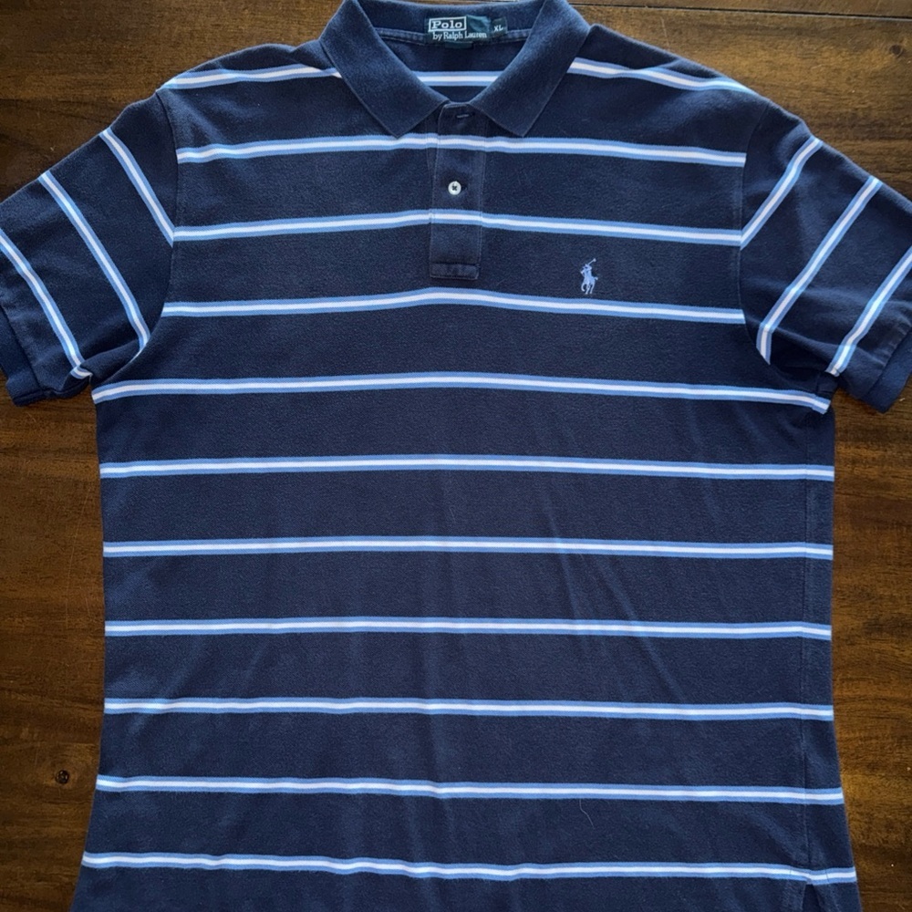 Polo Ralph Lauren S/S Polo Shirts Mens XL Lot of 3 Red Blue Striped Golf Cotton - Picture 2 of 15